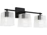 Capital Lighting Lexi 3-Light Matte Black Glass Vanity Light