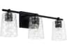 Capital Lighting Burke 3-Light Matte Black Glass Vanity Light