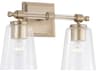 Capital Lighting Breigh 2-Light Brushed Champagne Brass Glass Vanity Light