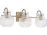 Capital Lighting Nyla 3-Light Aged Brass Glass Vanity Light