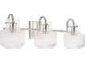Capital Lighting Nyla 3-Light Polished Nickel Glass Vanity Light