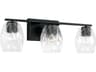 Capital Lighting Lucas 3-Light Matte Black Glass Vanity Light