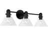 Capital Lighting Greer 3-Light Matte Black Glass Vanity Light
