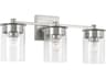 Capital Lighting Mason 3-Light Brushed Nickel Glass Vanity Light
