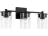 Capital Lighting Mason 3-Light Matte Black Glass Vanity Light
