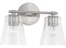 Capital Lighting Baker 2-Light Brushed Nickel Glass Vanity Light