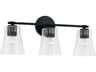 Capital Lighting Baker 3-Light Matte Black Glass Vanity Light