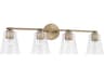 Capital Lighting Baker 4-Light Aged Brass Glass Vanity Light