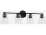 Capital Lighting Baker 4-Light Matte Black Glass Vanity Light