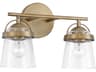 Capital Lighting Madison 2-Light Aged Brass Glass Vanity Light