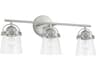 Capital Lighting Madison 3-Light Brushed Nickel Glass Vanity Light