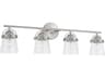 Capital Lighting Madison 4-Light Brushed Nickel Glass Vanity Light