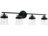 Capital Lighting Madison 4-Light Matte Black Glass Vanity Light