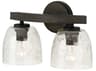Capital Lighting Clive 2-Light Carbon Grey Black Iron Glass Vanity Light
