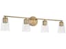 Capital Lighting Portman 4-Light Aged Brass Glass Vanity Light