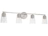 Capital Lighting Portman 4-Light Brushed Nickel Glass Vanity Light
