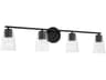Capital Lighting Portman 4-Light Matte Black Glass Vanity Light