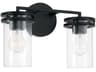 Capital Lighting Fuller 2-Light Matte Black Glass Vanity Light