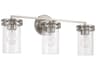 Capital Lighting Fuller 3-Light Brushed Nickel Glass Vanity Light