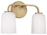 Capital Lighting Lawson 2-Light Aged Brass Glass Vanity Light