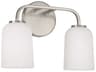 Capital Lighting Lawson 2-Light Brushed Nickel Glass Vanity Light