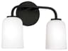 Capital Lighting Lawson 2-Light Matte Black Glass Vanity Light
