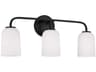 Capital Lighting Lawson 3-Light Matte Black Glass Vanity Light