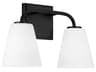 Capital Lighting Brody 2-Light Matte Black Glass Vanity Light