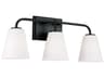 Capital Lighting Brody 3-Light Matte Black Glass Vanity Light