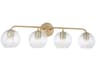 Capital Lighting Dolan 4-Light Matte Brass Glass Vanity Light