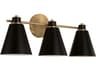Capital Lighting Bradley 3-Light Aged Brass Black Vanity Light