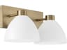 Capital Lighting Ross 2-Light Aged Brass And White Vanity Light