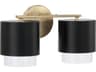 Capital Lighting Weller 2-Light Matte Brass Black Vanity Light