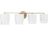Capital Lighting Weller 4-Light Matte Brass White Vanity Light