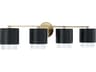 Capital Lighting Weller 4-Light Matte Brass Black Vanity Light