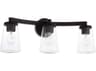 Capital Lighting Aaron 3-light Matte Black Vanity Light