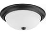 Capital Lighting 3-Light Matte Black Glass Bowl Flush Mount