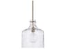 Capital Lighting Crawford 1-Light Aged Brass Glass Mini Pendant