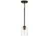 Capital Lighting Greyson 1-Light Bronze Glass Cylinder Mini Pendant