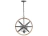 Capital Lighting 4-Light Iron And Wood Black Globe Round Chandelier