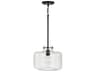 Capital Lighting Brighton 1-Light Matte Black Glass Drum Mini Pendant