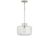 Capital Lighting Brighton 1-Light Polished Nickel Glass Drum Mini Pendant