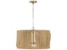 Capital Lighting Archer 4-light Blonde Wood And Matte Brass Geometric Pendant