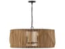 Capital Lighting Archer 6-Light Light Wood Matte Black Brown Drum Pendant
