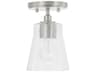 Capital Lighting Baker 1-Light Brushed Nickel Glass Mini Pendant