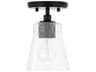 Capital Lighting Baker 1-Light Matte Black Glass Mini Pendant