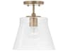 Capital Lighting Baker 1-Light Aged Brass Glass Mini Pendant