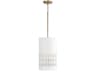 Capital Lighting Dash 1-Light Aged Brass White Cylinder Mini Pendant
