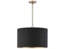 Capital Lighting Donovan 3-Light Black Stain And Matte Brass Drum Pendant