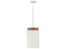 Capital Lighting Liam 1-Light Light Wood And White Drum Mini Pendant